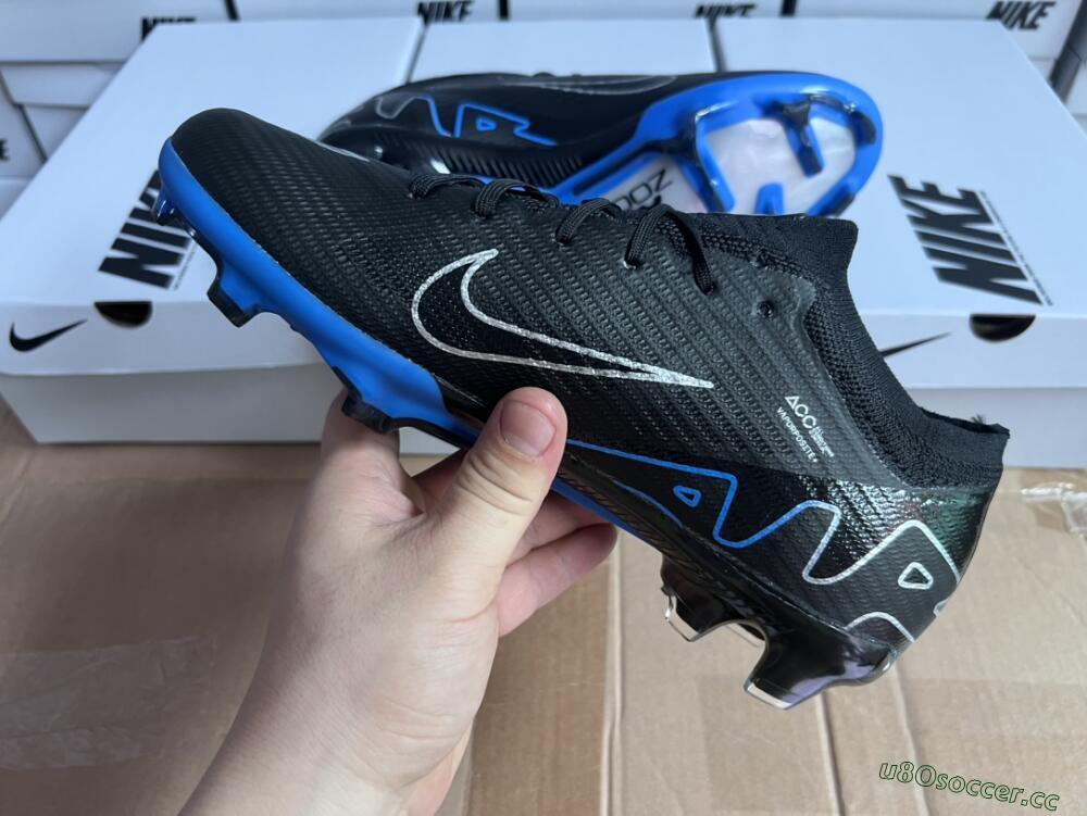 Unisex Nike Air Zoom Vapor 15 Elite SE FG Firm Ground Low-Tops Football Boots - Black/Blue/White