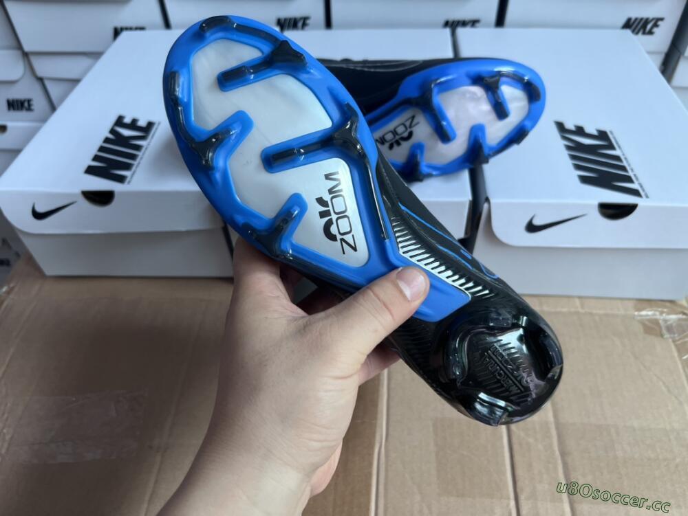 Unisex Nike Air Zoom Vapor 15 Elite SE FG Firm Ground Low-Tops Football Boots - Black/Blue/White