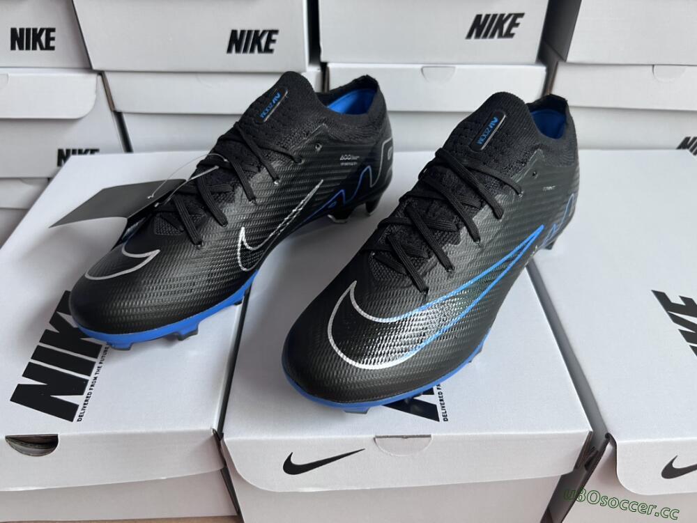 Unisex Nike Air Zoom Vapor 15 Elite SE FG Firm Ground Low-Tops Football Boots - Black/Blue/White