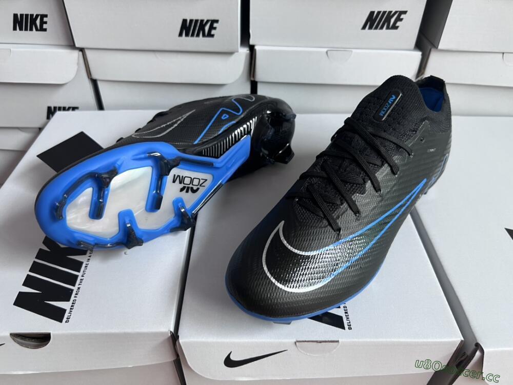 Unisex Nike Air Zoom Vapor 15 Elite SE FG Firm Ground Low-Tops Football Boots - Black/Blue/White