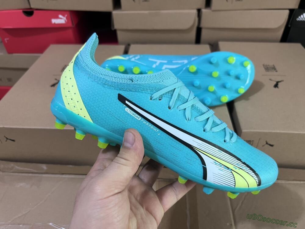 Men's Puma Ultra Ultimate MG Multi Ground Low-Tops Football Boots - Blue/Yellow/Silver