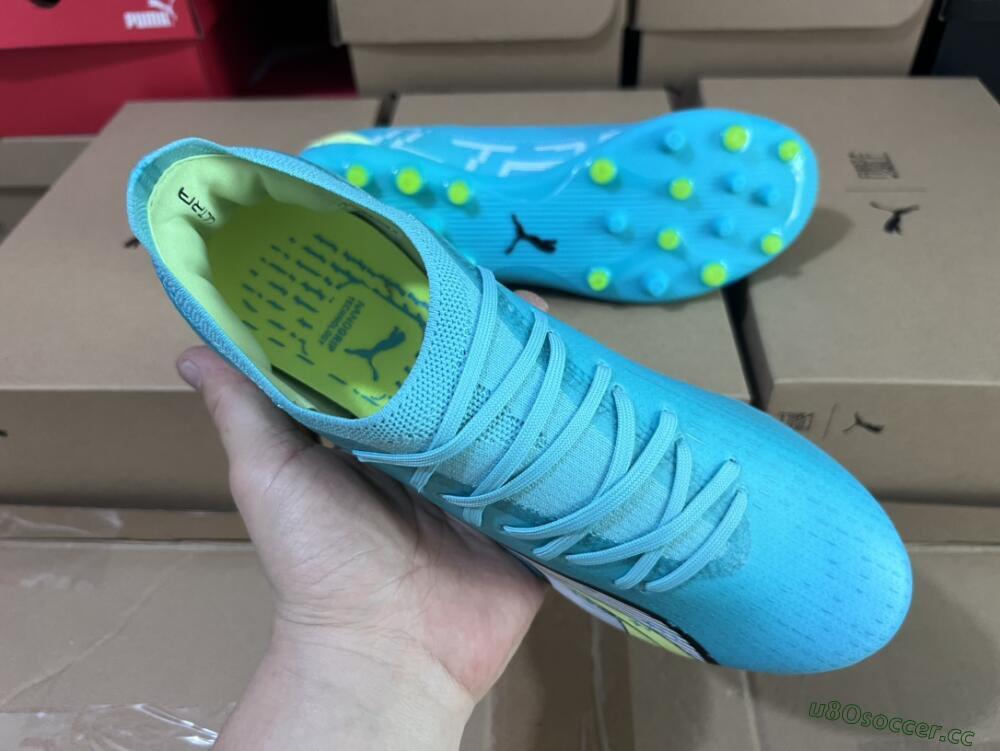 Men's Puma Ultra Ultimate MG Multi Ground Low-Tops Football Boots - Blue/Yellow/Silver