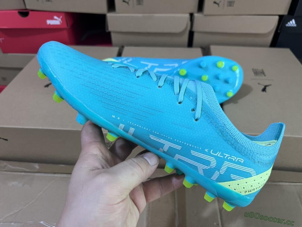 Men's Puma Ultra Ultimate MG Multi Ground Low-Tops Football Boots - Blue/Yellow/Silver