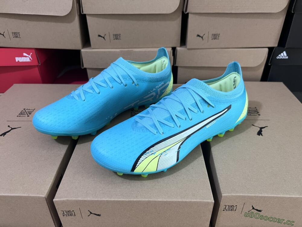Men's Puma Ultra Ultimate MG Multi Ground Low-Tops Football Boots - Blue/Yellow/Silver
