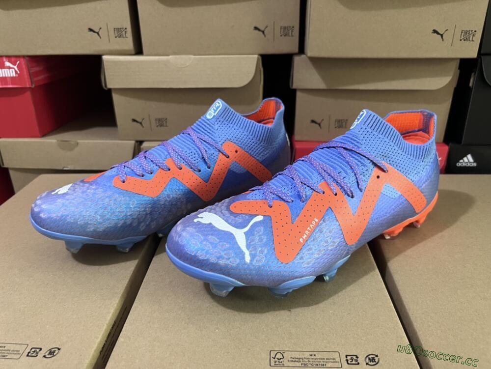 Men's Puma Future Ultimate FG Firm Ground Low-Tops Football Boots - Blue/Orange/White