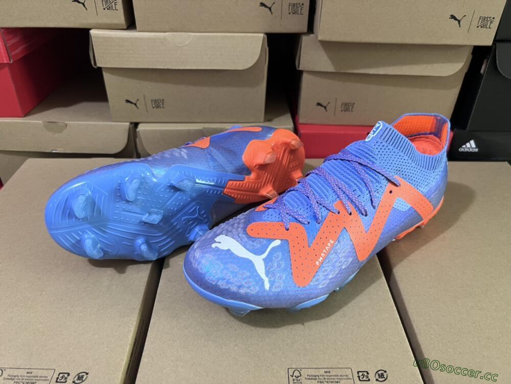 Men's Puma Future Ultimate FG Firm Ground Low-Tops Football Boots - Blue/Orange/White