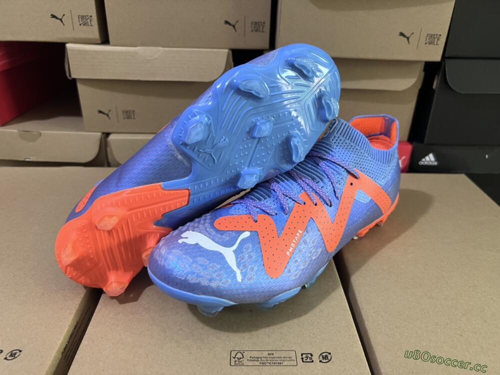 Men's Puma Future Ultimate FG Firm Ground Low-Tops Football Boots - Blue/Orange/White