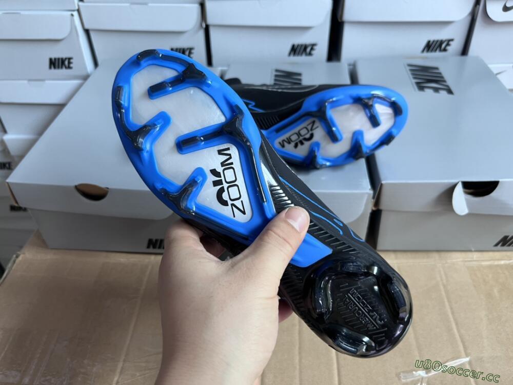 Unisex Nike Air Zoom Superfly 9 Elite SE FG Firm Ground High-Tops Football Boots - Black/Blue/White