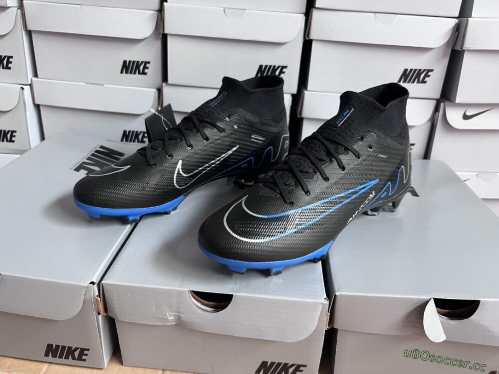 Unisex Nike Air Zoom Superfly 9 Elite SE FG Firm Ground High-Tops Football Boots - Black/Blue/White