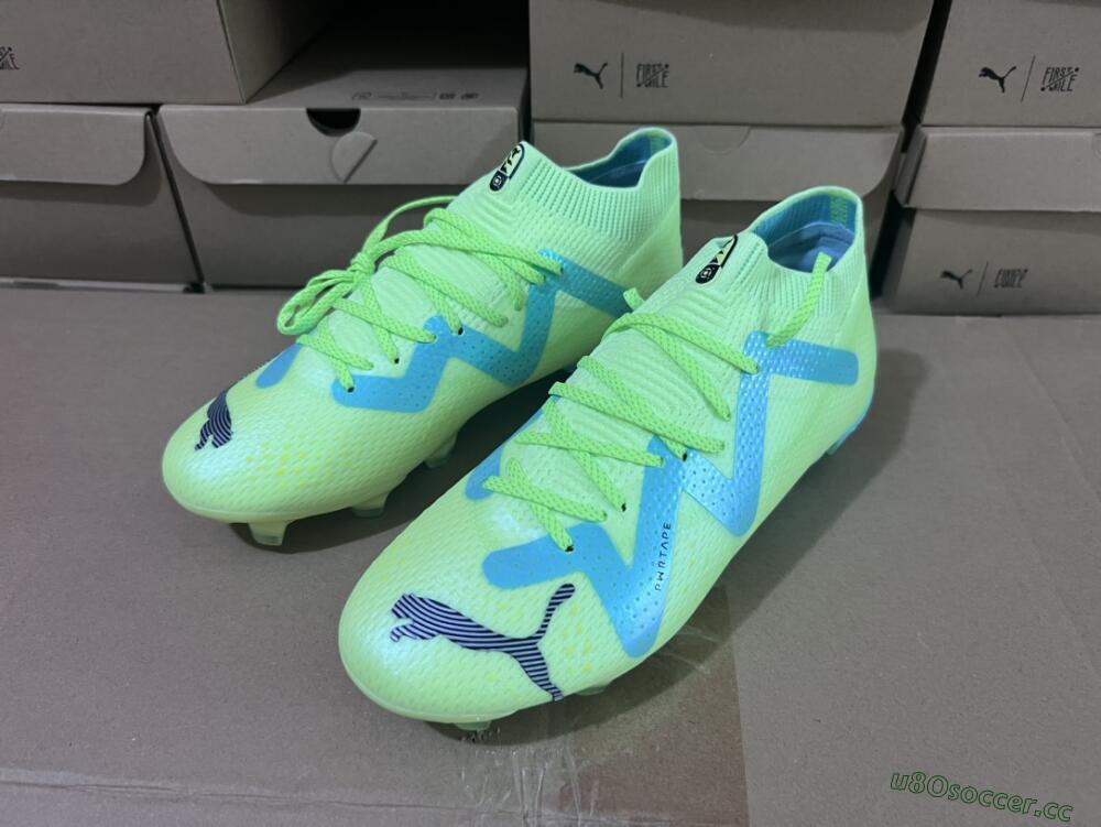 Men's Puma Future Ultimate FG Firm Ground Low-Tops Football Boots - Green/Blue/Black