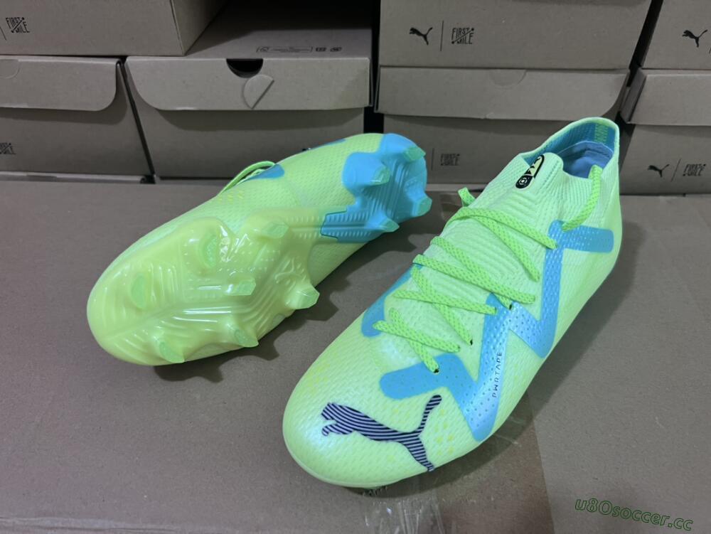 Men's Puma Future Ultimate FG Firm Ground Low-Tops Football Boots - Green/Blue/Black