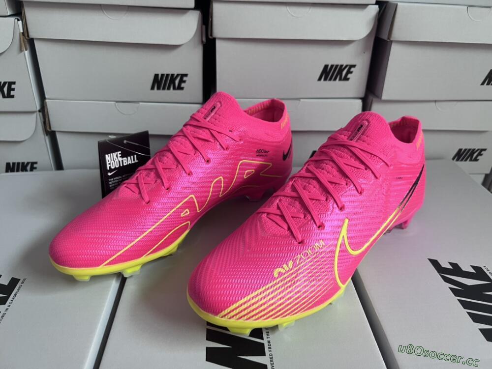 Men's Nike Air Zoom Mercurial Vapor 15 Elite FG Firm Ground Low-Tops Football Boots - Pink/Green