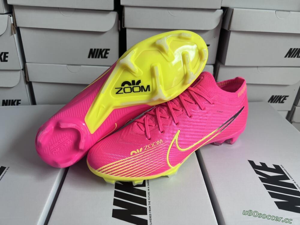 Men's Nike Air Zoom Mercurial Vapor 15 Elite FG Firm Ground Low-Tops Football Boots - Pink/Green