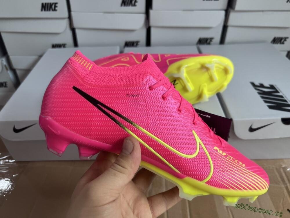 Men's Nike Air Zoom Mercurial Vapor 15 Elite FG Firm Ground Low-Tops Football Boots - Pink/Green