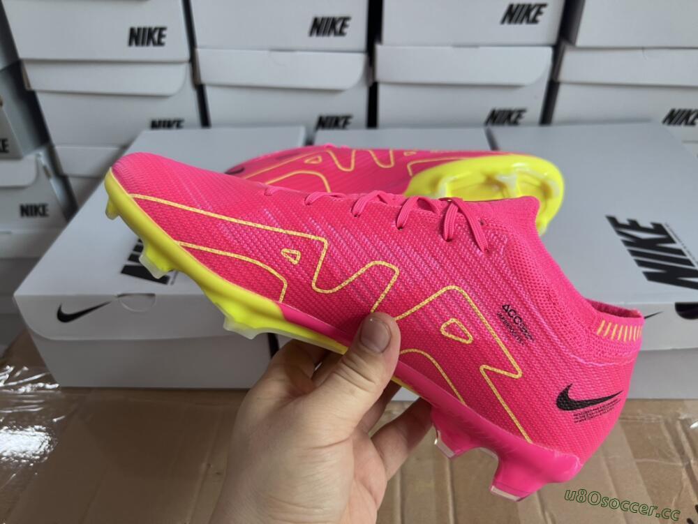 Men's Nike Air Zoom Mercurial Vapor 15 Elite FG Firm Ground Low-Tops Football Boots - Pink/Green