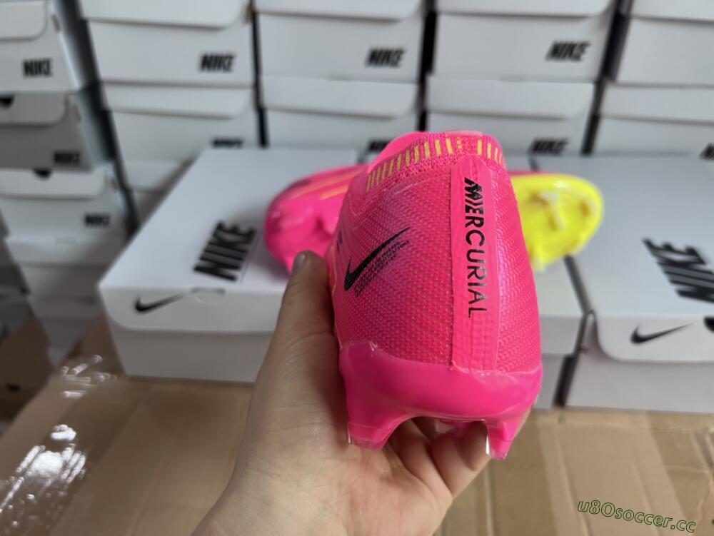 Men's Nike Air Zoom Mercurial Vapor 15 Elite FG Firm Ground Low-Tops Football Boots - Pink/Green