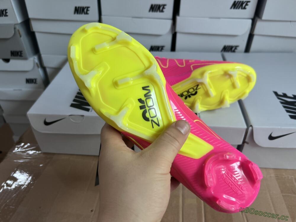 Men's Nike Air Zoom Mercurial Vapor 15 Elite FG Firm Ground Low-Tops Football Boots - Pink/Green