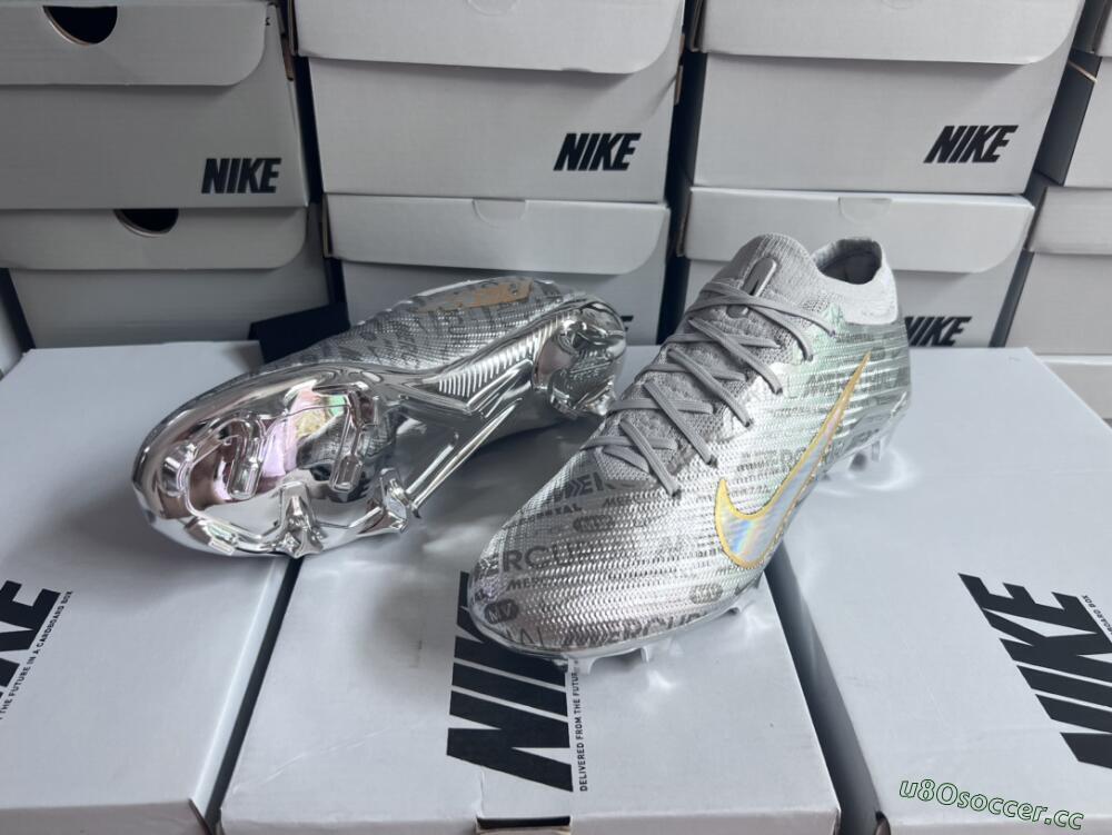 Men's Nike Air Zoom Mercurial Vapor 15 Elite FG Firm Ground Low-Tops Football Boots - Silver/Gold