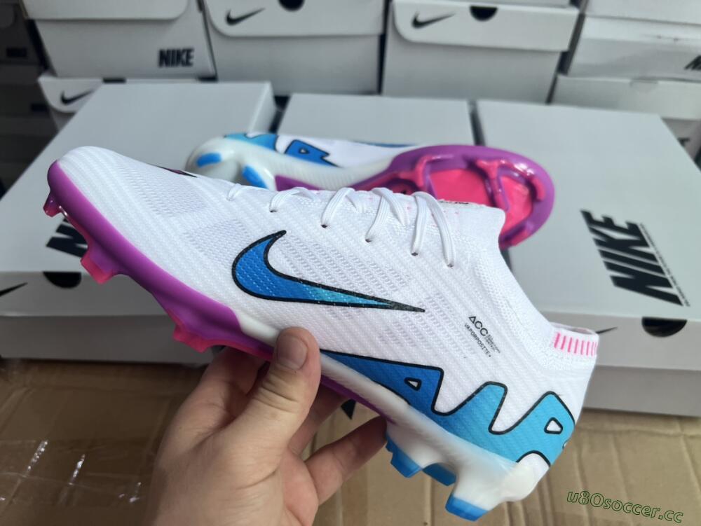 Unisex Nike Air Zoom Mercurial Vapor 15 Elite FG Firm Ground Low-Tops Football Boots - White/Pink/Purple