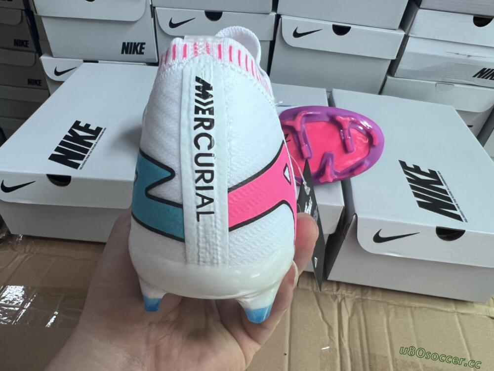 Unisex Nike Air Zoom Mercurial Vapor 15 Elite FG Firm Ground Low-Tops Football Boots - White/Pink/Purple