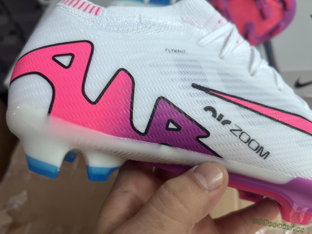Unisex Nike Air Zoom Mercurial Vapor 15 Elite FG Firm Ground Low-Tops Football Boots - White/Pink/Purple