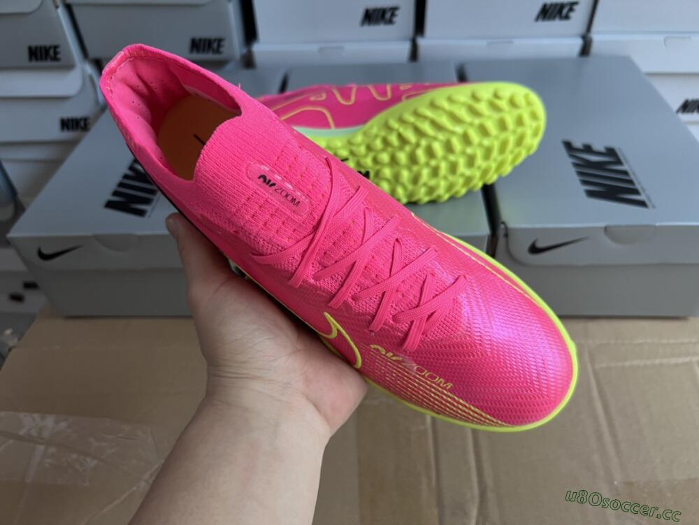 Men's Nike Air Zoom Mercurial Vapor 15 Elite TF Artificial Turf Low-Tops Football Shoes - Pink/Green/Black