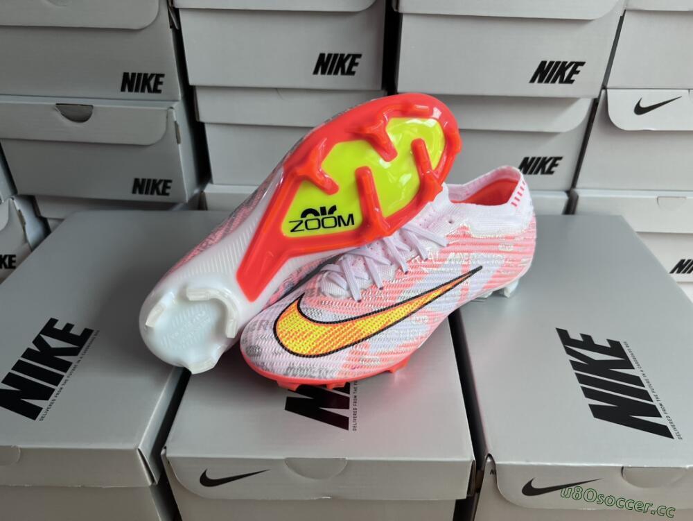 Unisex Nike Air Zoom Mercurial Vapor 15 Elite FG Firm Ground Low-Tops Football Boots - White/Orange/Sliver