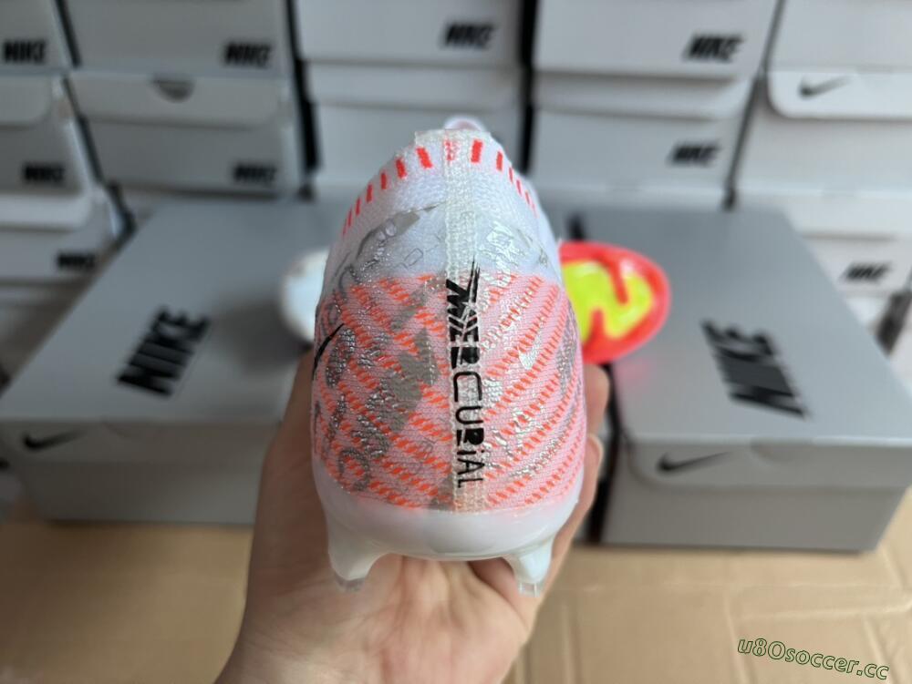 Unisex Nike Air Zoom Mercurial Vapor 15 Elite FG Firm Ground Low-Tops Football Boots - White/Orange/Sliver