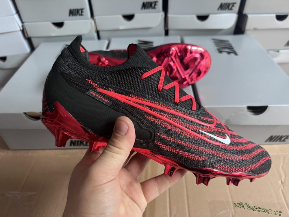 Men's Nike Phantom GX Elite FG Firm Ground Low-Tops Football Boots - Black/Red/White