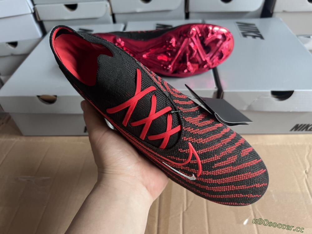 Men's Nike Phantom GX Elite FG Firm Ground Low-Tops Football Boots - Black/Red/White