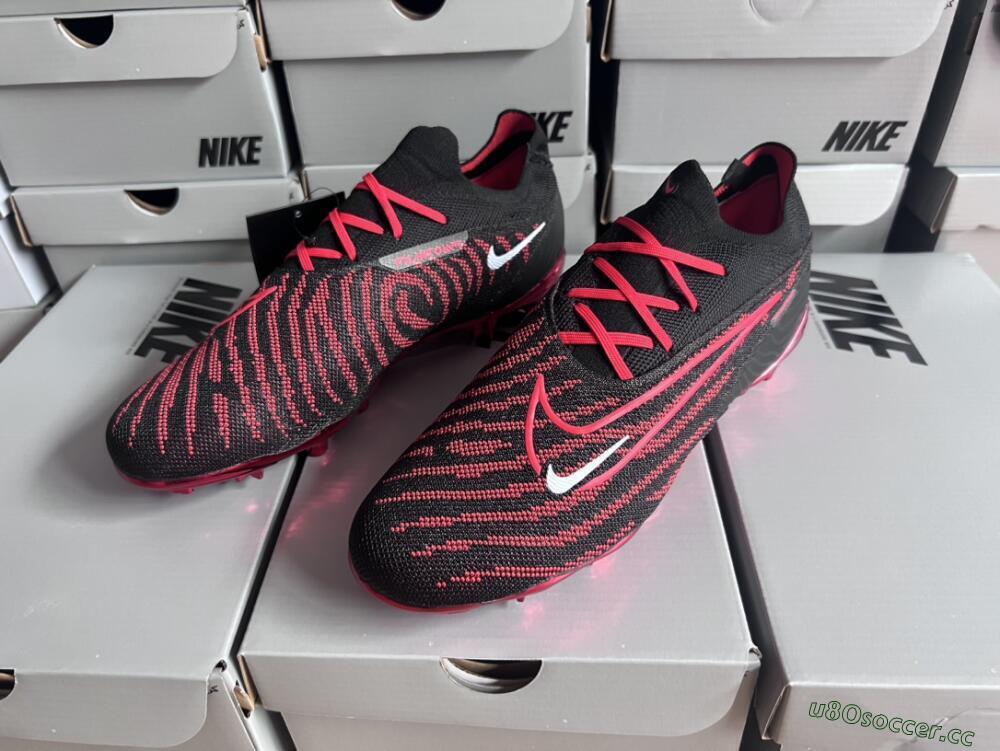 Men's Nike Phantom GX Elite FG Firm Ground Low-Tops Football Boots - Black/Red/White