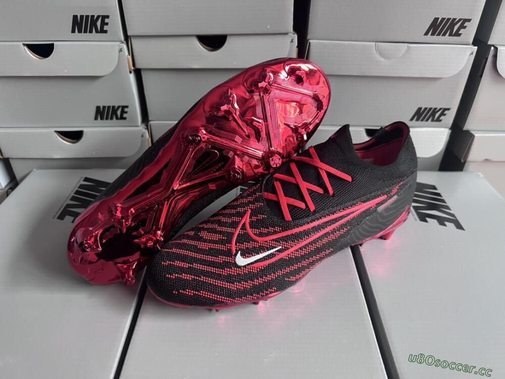 Men's Nike Phantom GX Elite FG Firm Ground Low-Tops Football Boots - Black/Red/White