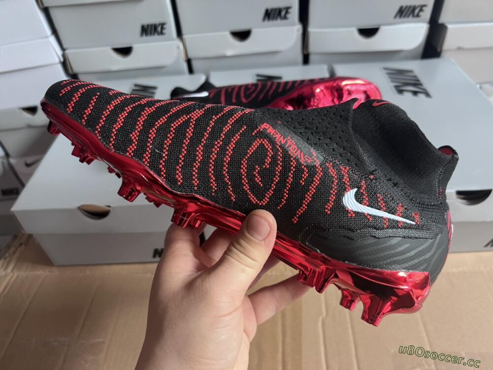 Men's Nike Phantom GX Elite DF Link FG Firm Ground High-Tops Football Boots - Black/Red/White