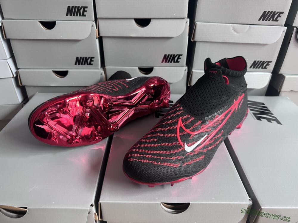 Men's Nike Phantom GX Elite DF Link FG Firm Ground High-Tops Football Boots - Black/Red/White