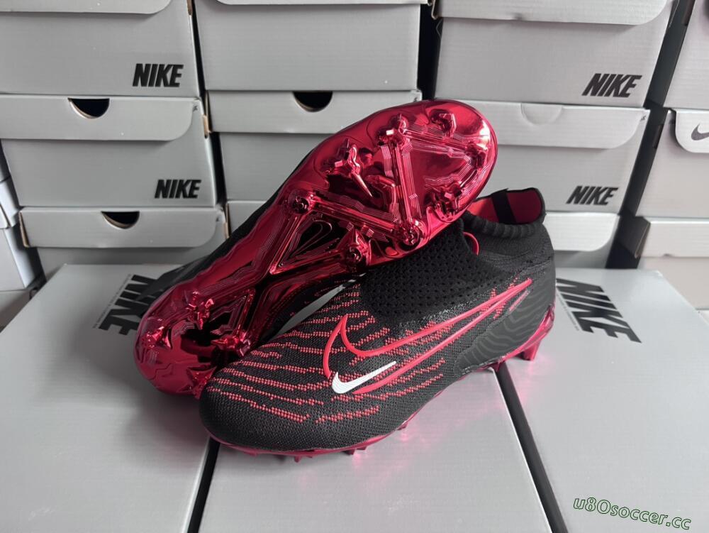 Men's Nike Phantom GX Elite DF Link FG Firm Ground High-Tops Football Boots - Black/Red/White