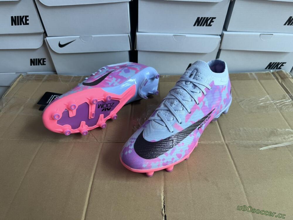 Unisex Nike Air Zoom Mercurial Vapor 15 Elite AG Artificial Grass Low-Tops Football Boots - Blue/Purple/Pink