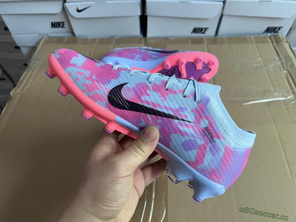 Unisex Nike Air Zoom Mercurial Vapor 15 Elite AG Artificial Grass Low-Tops Football Boots - Blue/Purple/Pink