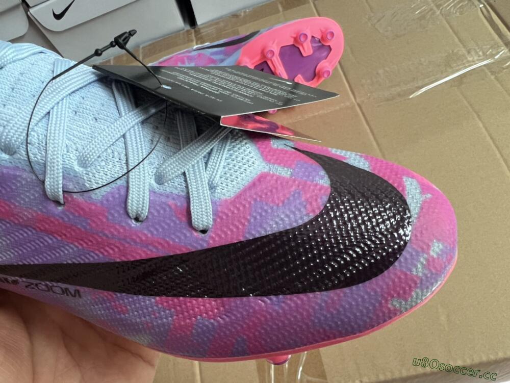 Unisex Nike Air Zoom Mercurial Vapor 15 Elite AG Artificial Grass Low-Tops Football Boots - Blue/Purple/Pink
