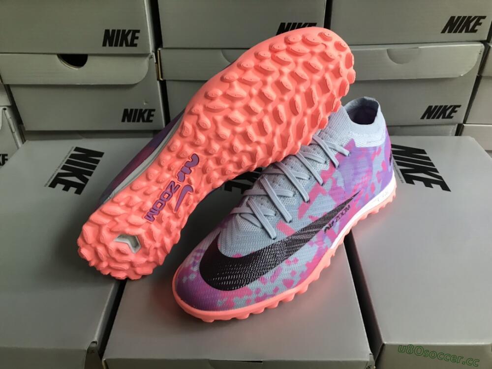 Men's Nike Air Zoom Mercurial Vapor 15 Elite TF Artificial Turf Low-Tops Football Shoes - Blue/Purple/Red