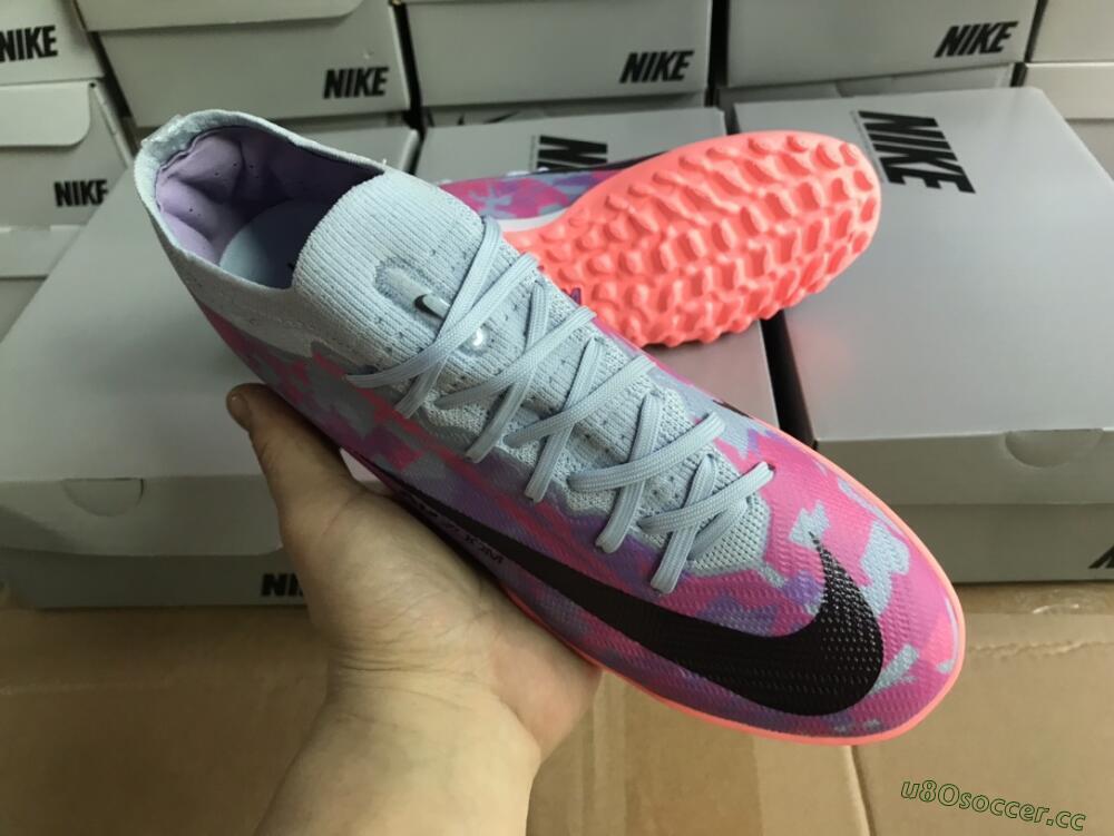Men's Nike Air Zoom Mercurial Vapor 15 Elite TF Artificial Turf Low-Tops Football Shoes - Blue/Purple/Red