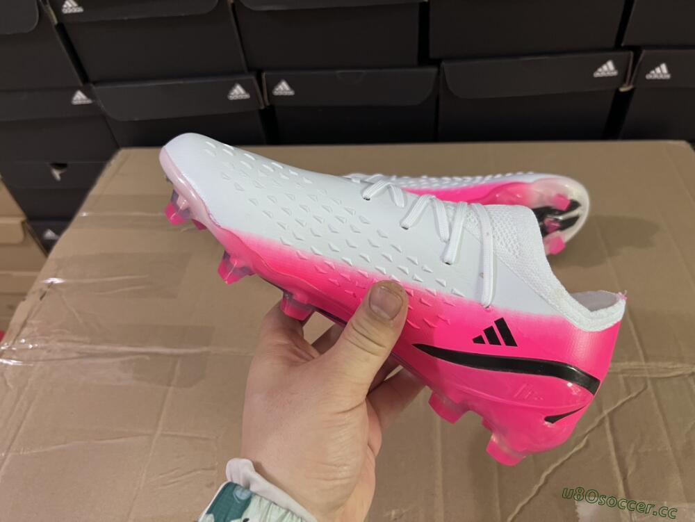 Men's Adidas X Speedportal.1 FG Firm Ground Low-Tops Football Boots - White/Pink/Black