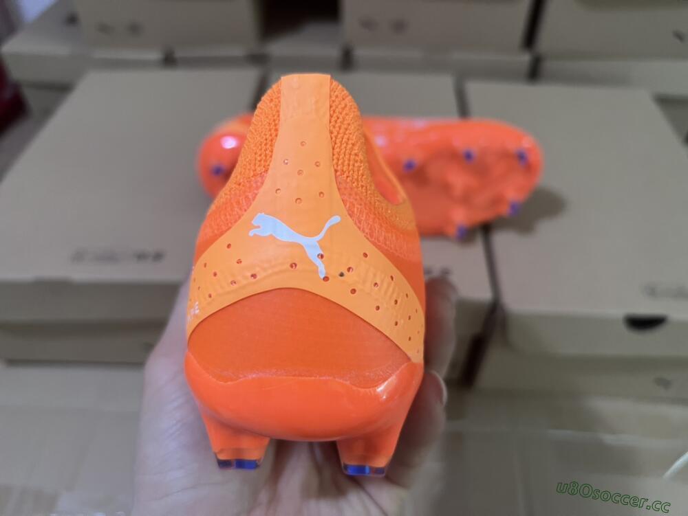Men's Puma Ultra Ultimate FG Firm Ground Low-Tops Football Boots - Orange/White/Blue