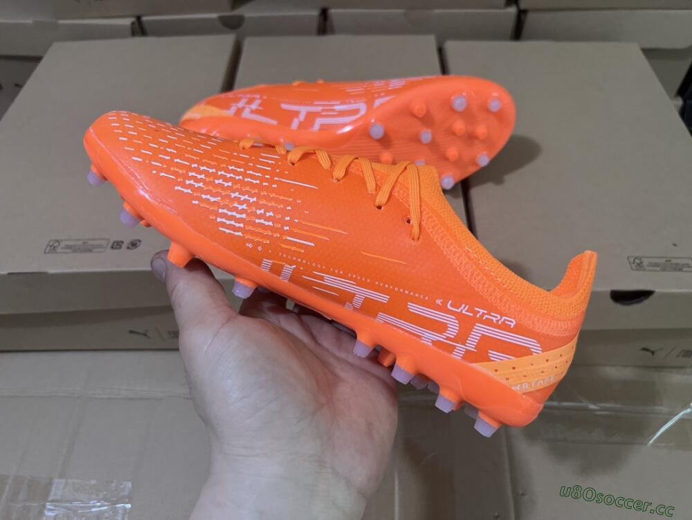 Men's Puma Ultra Ultimate MG MG Multi Ground Low-Tops Football Boots - Orange/White/Blue