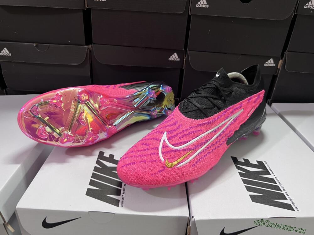 Men's Nike Phantom GX Elite FG Firm Ground Low-Tops Football Boots - Pink/Black