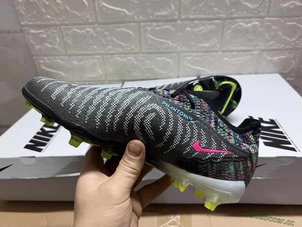 Men's Nike Phantom GX Elite FG Firm Ground Low-Tops Football Boots - Grey/Rainbow