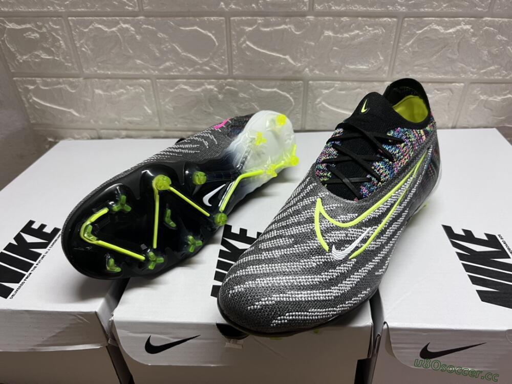 Men's Nike Phantom GX Elite FG Firm Ground Low-Tops Football Boots - Grey/Rainbow