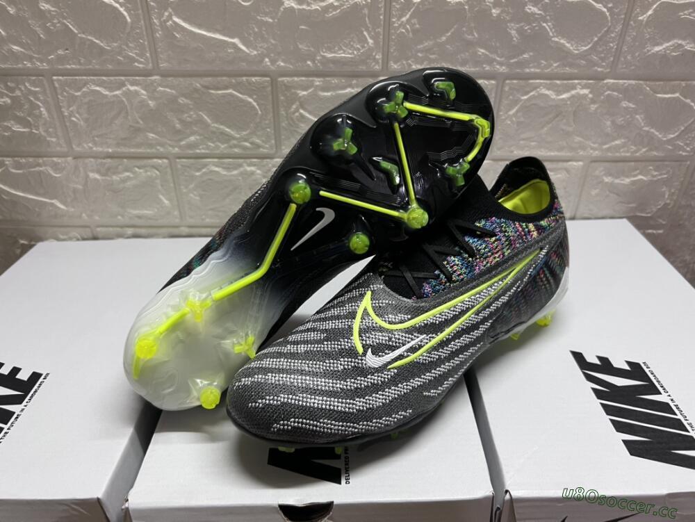 Men's Nike Phantom GX Elite FG Firm Ground Low-Tops Football Boots - Grey/Rainbow