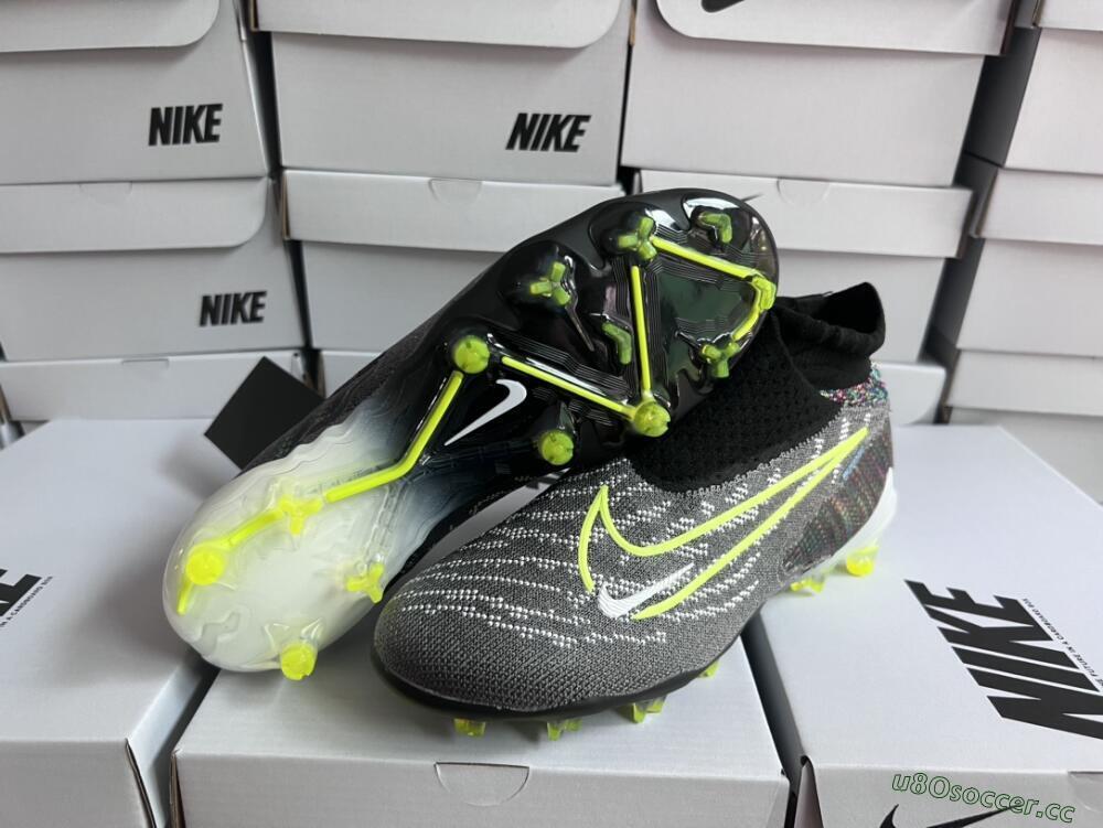 Men's Nike Phantom GX Elite DF FG Firm Ground High-Tops Football Boots - Black/Rainbow