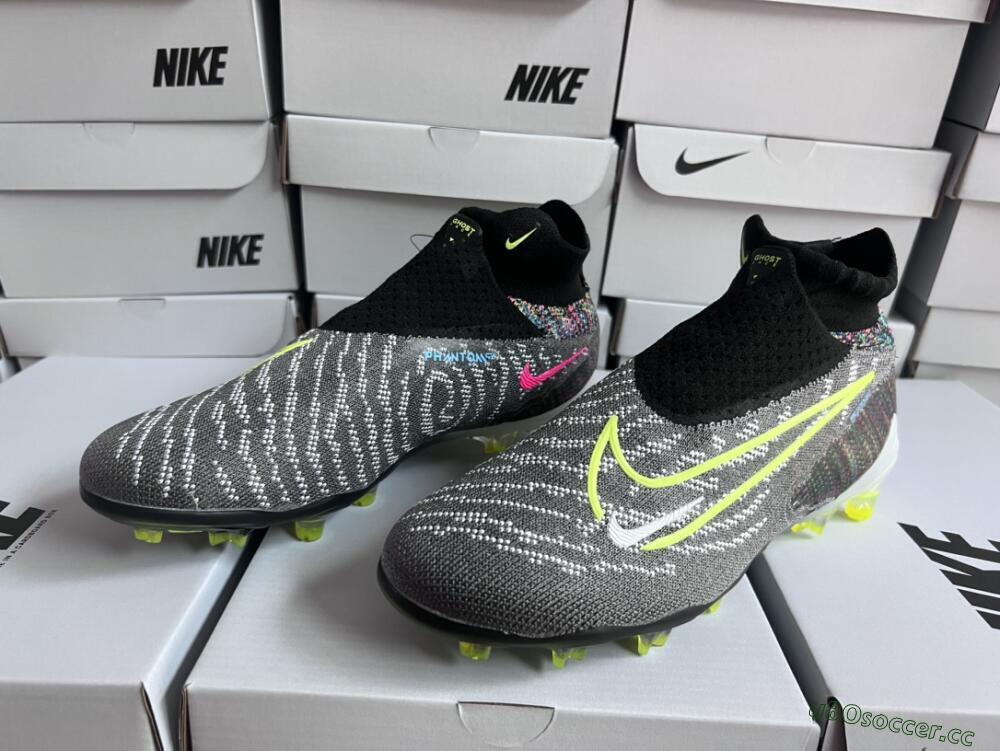 Men's Nike Phantom GX Elite DF FG Firm Ground High-Tops Football Boots - Black/Rainbow