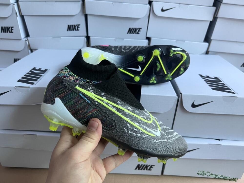 Men's Nike Phantom GX Elite DF FG Firm Ground High-Tops Football Boots - Black/Rainbow